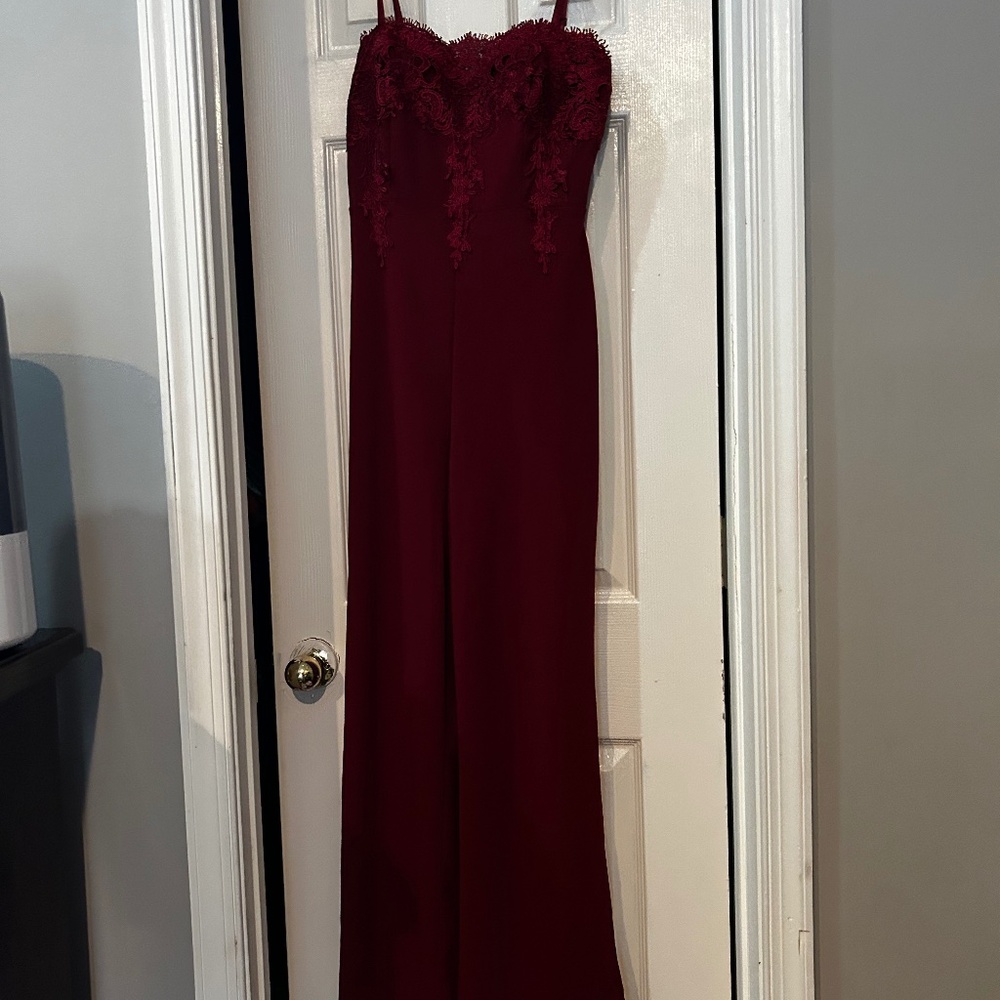 Burgundy jumpsuit